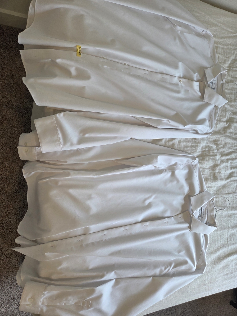 2 Calvin Klein White Infinite Wrinkle Free Dress Shirt